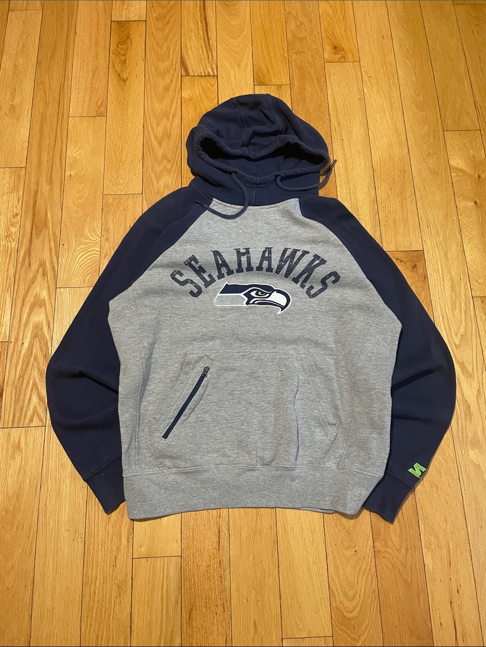 STARTER Navy and Gray Seahawks Pullover Hoodie